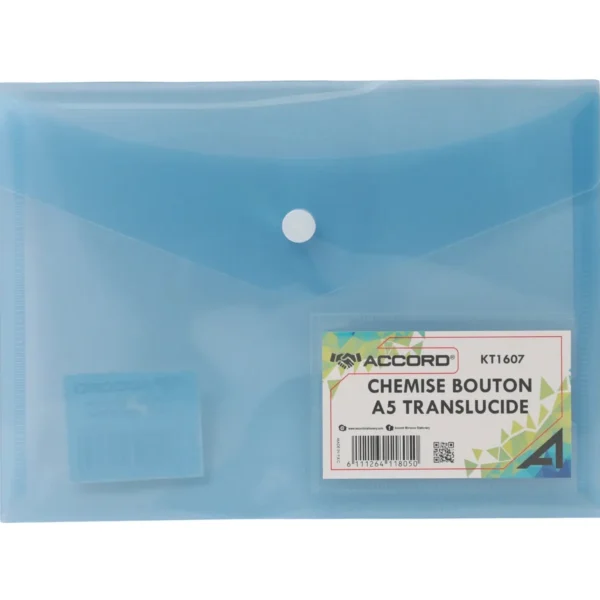 Chemise bouton transparent A5 Accord