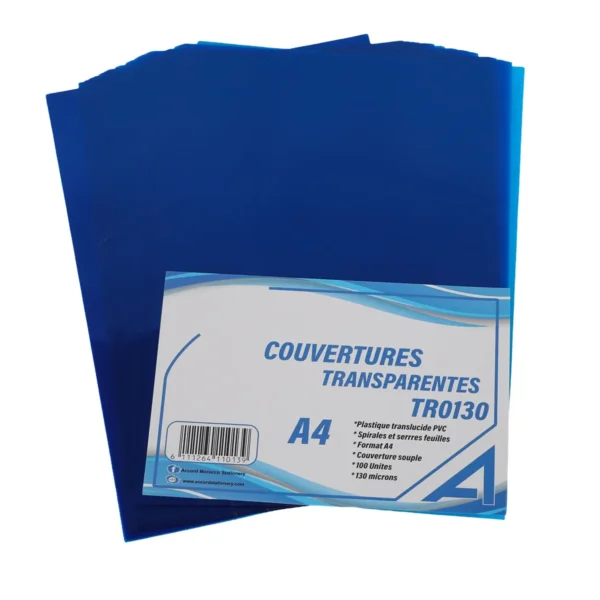 Couverture transparente pvc 130 A4 Accord
