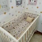 Ensemble literie bébé motif animaux de la forêt – marron 60 × 120 cm – vue principale