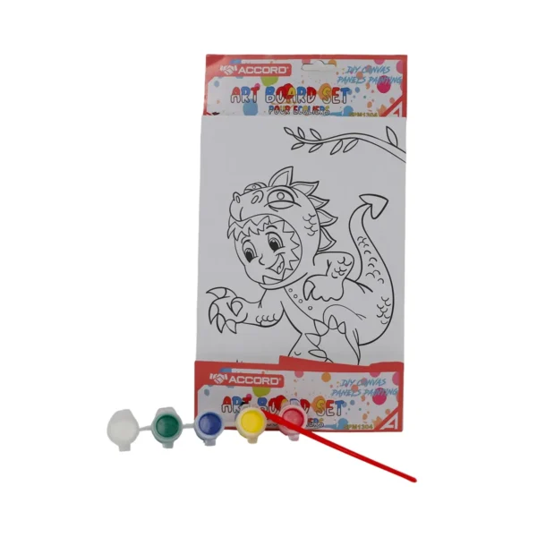 Kids canvas +1pc brush + 6 poster paint Accord