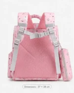 Sac à dos scolaire Balade en voiture avec trousse – Rose pastel – vue détaillée 2