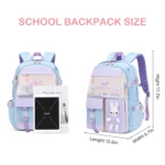 Sac à dos scolaire Bunny à oreilles – Bleu – vue détaillée 4