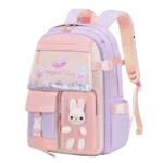 Sac à dos scolaire Bunny à oreilles – Mauve – vue principale