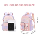 Sac à dos scolaire Bunny à oreilles – Mauve – vue détaillée 2