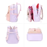 Sac à dos scolaire Bunny à oreilles – Mauve – vue détaillée 4