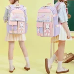 Sac à dos scolaire Bunny à oreilles – Mauve – vue détaillée 5
