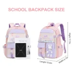 Sac à dos scolaire Bunny à oreilles – Rose – vue détaillée 2
