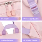 Sac à dos scolaire Bunny à oreilles – Rose – vue détaillée 4