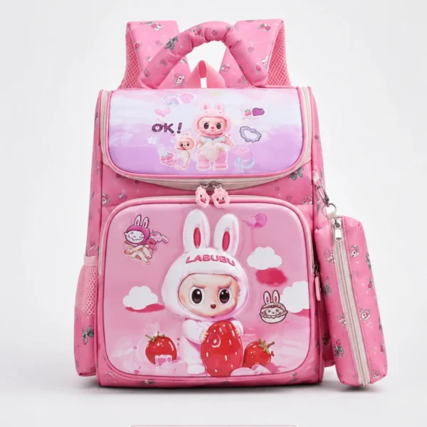 Sac à dos scolaire Lapin Fraise avec trousse – Rose