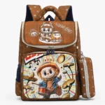 Sac à dos scolaire Mélodie avec trousse – Marron – vue principale