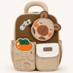 Sac à dos scolaire Ours & Orange – Beige et marron – vue principale