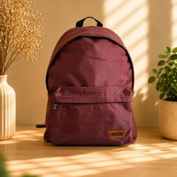 Sac à dos scolaire New Bag uni – Bordeaux