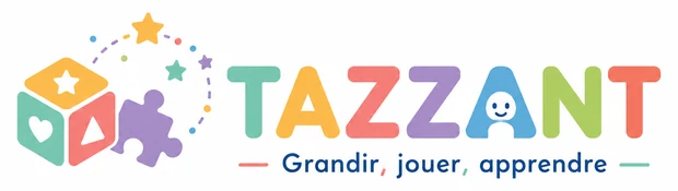 Tazzant-Logo-bébé-puériculture-éveil-jeux éducatifs-Montessori-cadeau-âge-livraison Maroc-Casablanca-Rabat-Marrakech-Tanger-Agadir