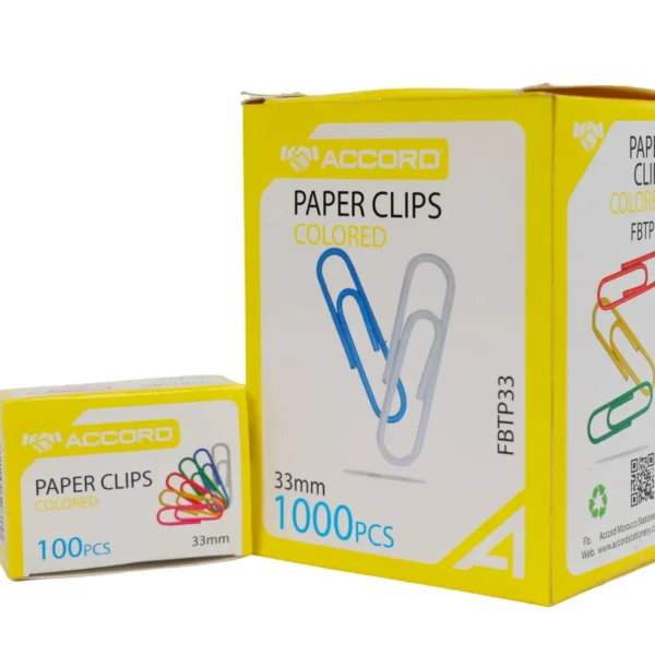 Trombones plastifiees couleur 33mm Accord